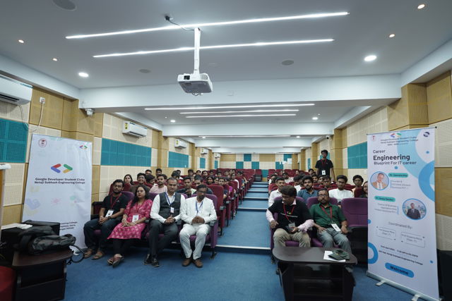 Students attending a Cloud Technology Awareness Program session at Netaji Subhas Engineering College